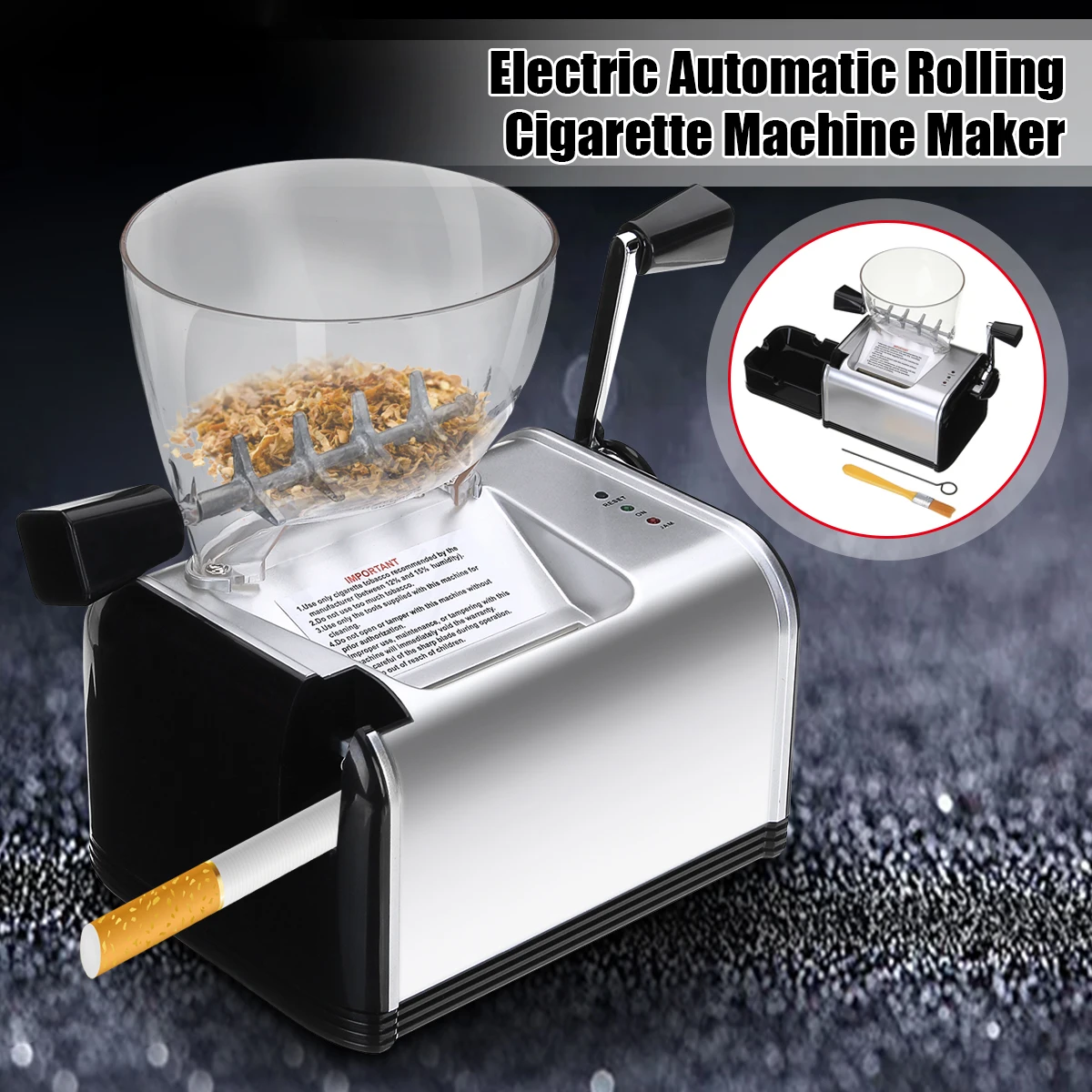  220V Electric Automatic Making Rolling Cigarette Machine Tobacco Roller Maker Inject 8mm Tube Porta