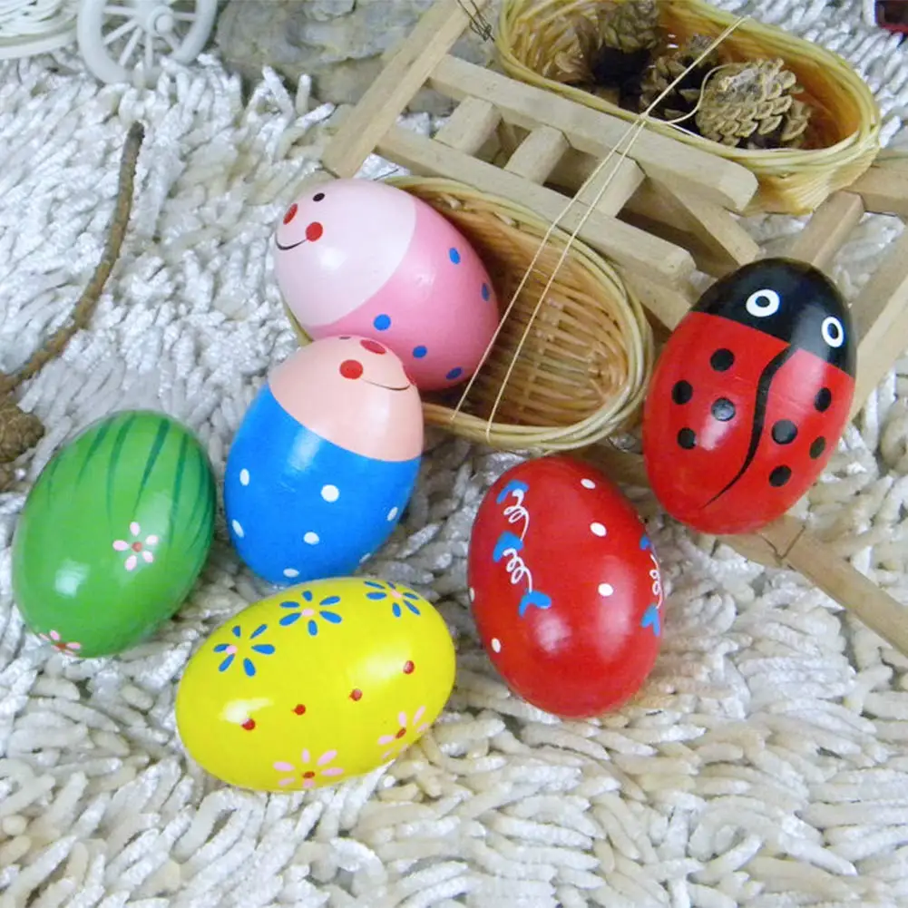 SEWS-12pcs шейкер яйца деревянные яичные шейкеры перкуссия музыкальные maracas яйцо игрушки для детей ясельного возраста