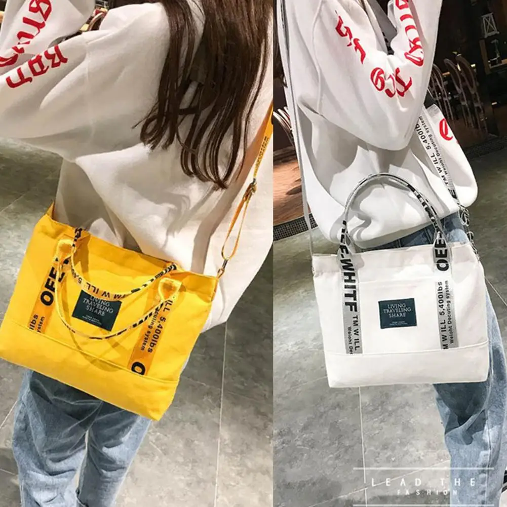  Women Portable Canvas Single Shoulder Bag Fashionable Travel Crossbody Bags Casual Simple Messenger - 32966464020