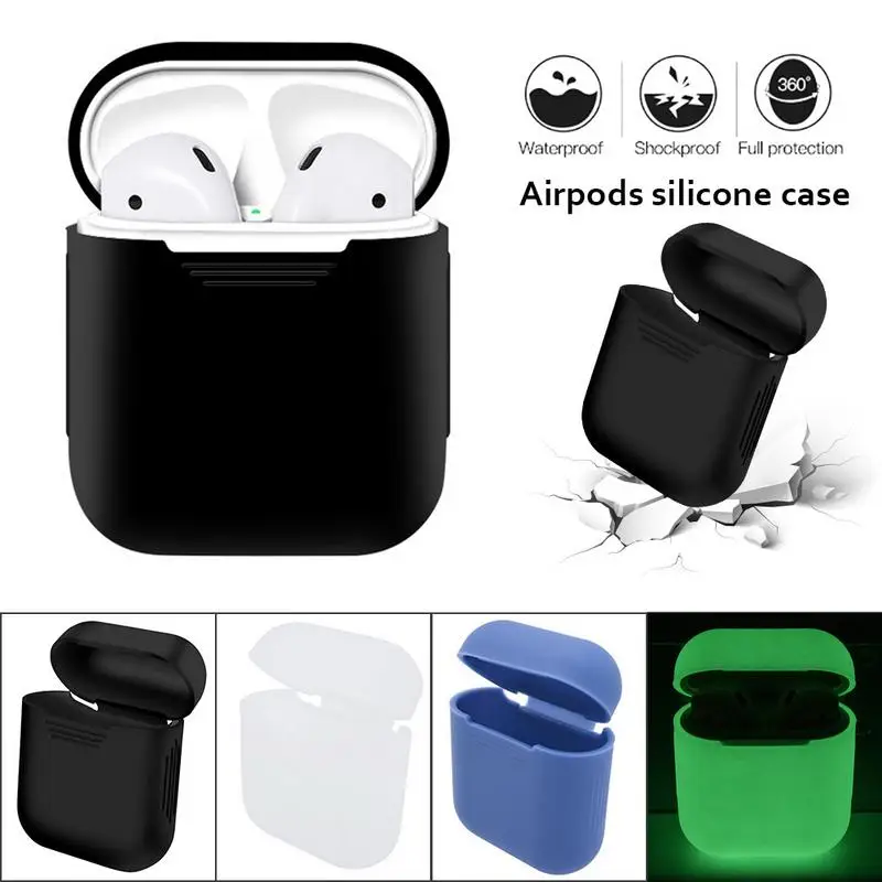 Wireless Bluetooth Headset Portable Storage Box For Airpods Apple Silicone Case Wireless Headphones Storage Set Luminous Cover