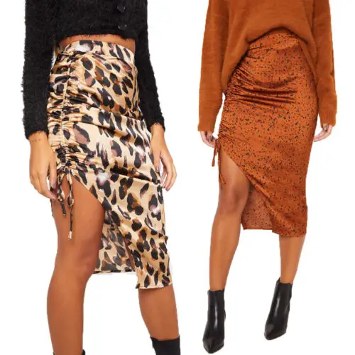 Модные Стрейчевые юбки леопарда с высокой талией для женщин и девушек, простая юбка-карандаш миди, вечерние клубная одежда повседневная женская одежда