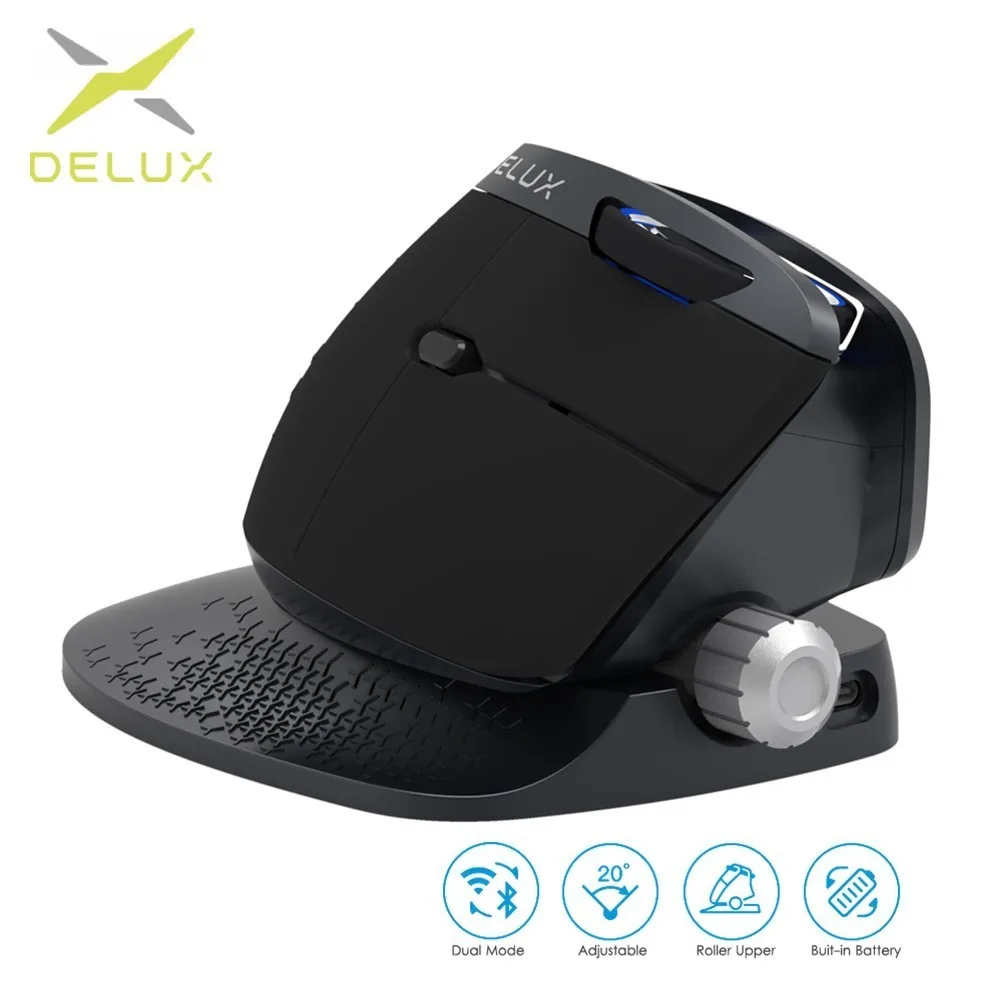 cheap New 2019 M618X Dual Mode 2.4Ghz Wireless Mouse Bluetooth Mouse Rechargeable Ergonomic Vertical Computer USB Optical Gaming Mice