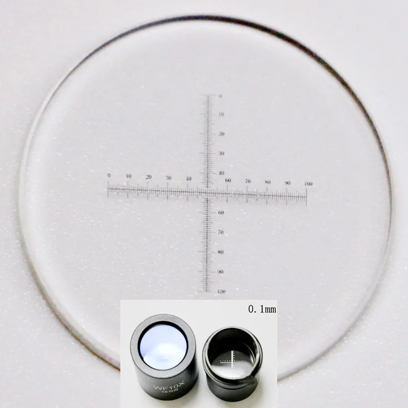 

6 Pieces Eyepiece Micrometer and 1 Piece Stage Objective Calibration Slide for Biological Microscope 23.2 mm Ocular