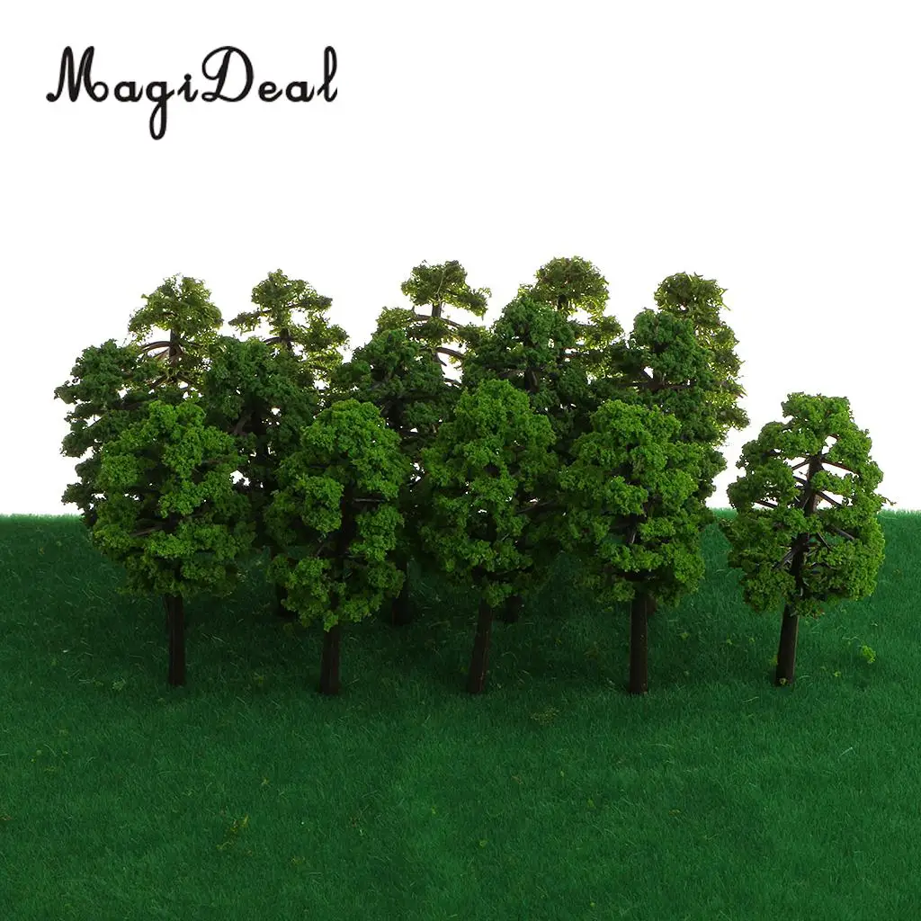

MagiDeal Simulation 60Pcs 1/150 Scale Model Trees Layout Train Railway Diorama Landscape Scenery for House Garden Park Decor