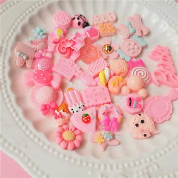 

30 Pieces Slime Charms Mixed Pink Series Beads Toy Slime Bead Making Supplies For Girls DIY Collage Crafts Educational Toy