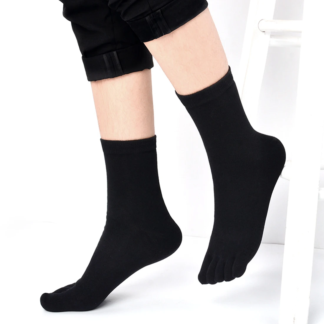 1 пара модные хлопковые мужские пять пальцев носки с пальцами, носки невидимые, Нескользящие безбортные носки из дышащей ткани