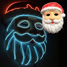 Рождественская маска светодиодный свет холодная световая маска забавная маска фестиваль косплей костюм Санта-Клаус