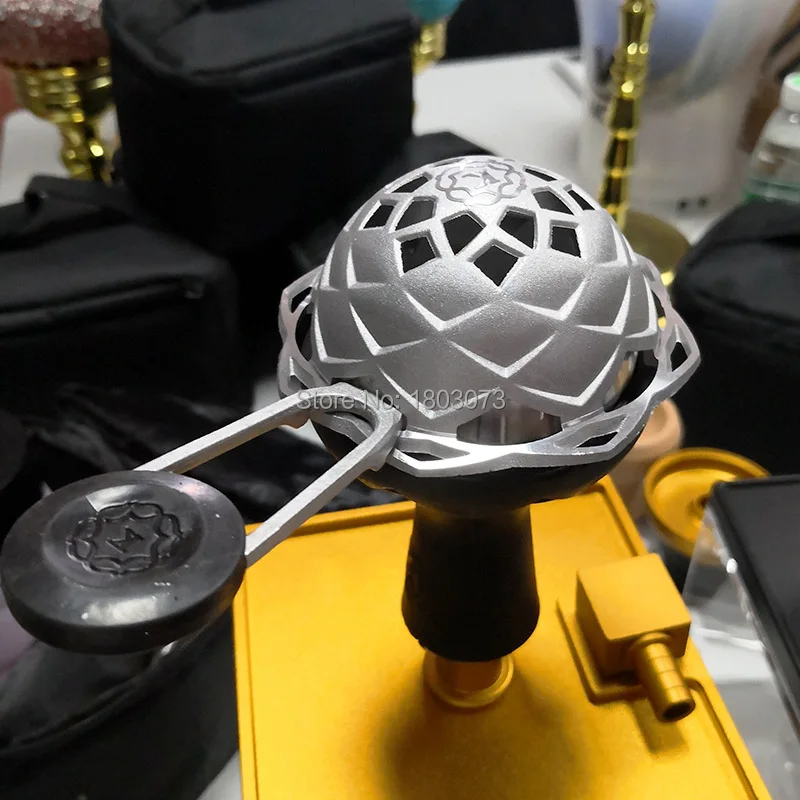 

Top high quality aluminum alloy smoking accessories kaloud hookah lotus charcoal holder with gift box