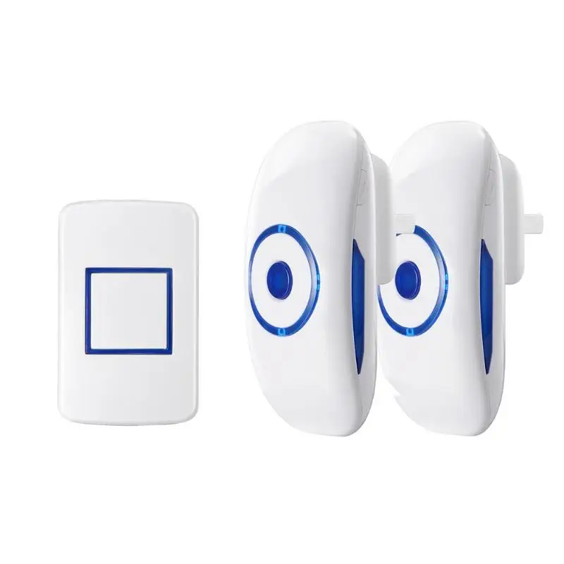 

AC 90--260V Smart Wireless Remote Doorbell Waterproof 300m Range Door Bell1 Transmitter+2 Receivers with 36 Chimes US/EU Plug