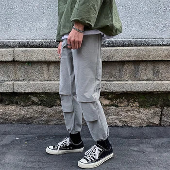 

Summer New Tooling Wind Pants Men Fashion Solid Color Casual Loose Hip Hop Trousers Man Streetwear Trend Wild Overalls Male