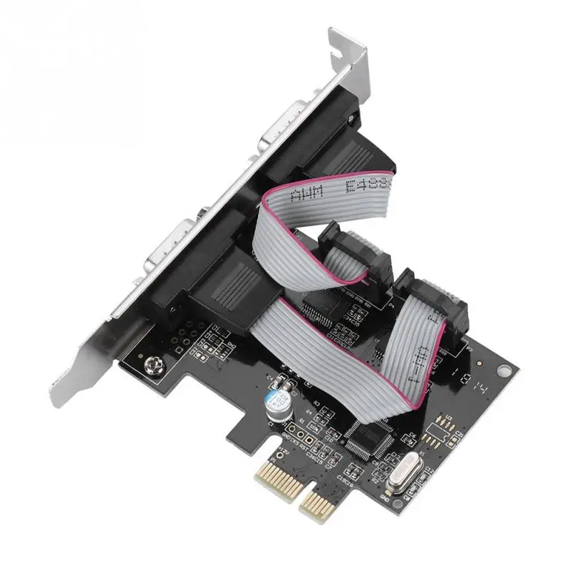 PCI E к RS232 2 портовый последовательный порт конвертер Экспресс контроллер адаптер