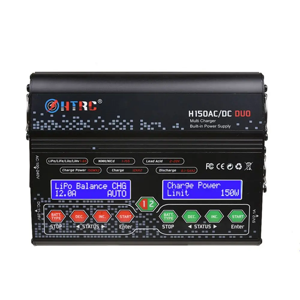 

HTRC H150 DUO AC/DC 300WX2 12AX2 Dual Output Battery Balance Charger Discharger For RC Models Parts High Quality