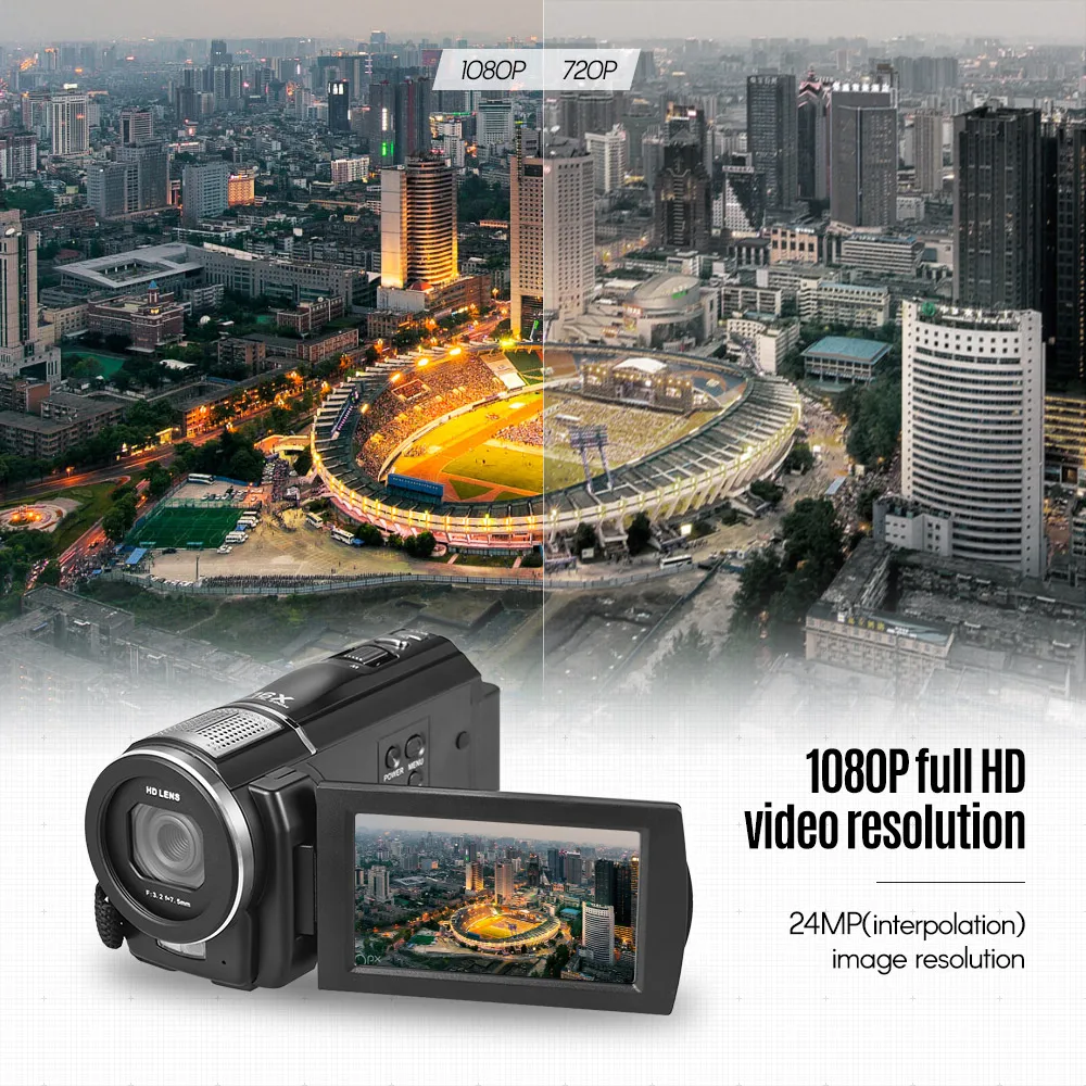 Andoer HDV F5 1080P Full HD Цифровая видеокамера DV рекордер 24MP 16X цифровой зум ЖК дисплей
