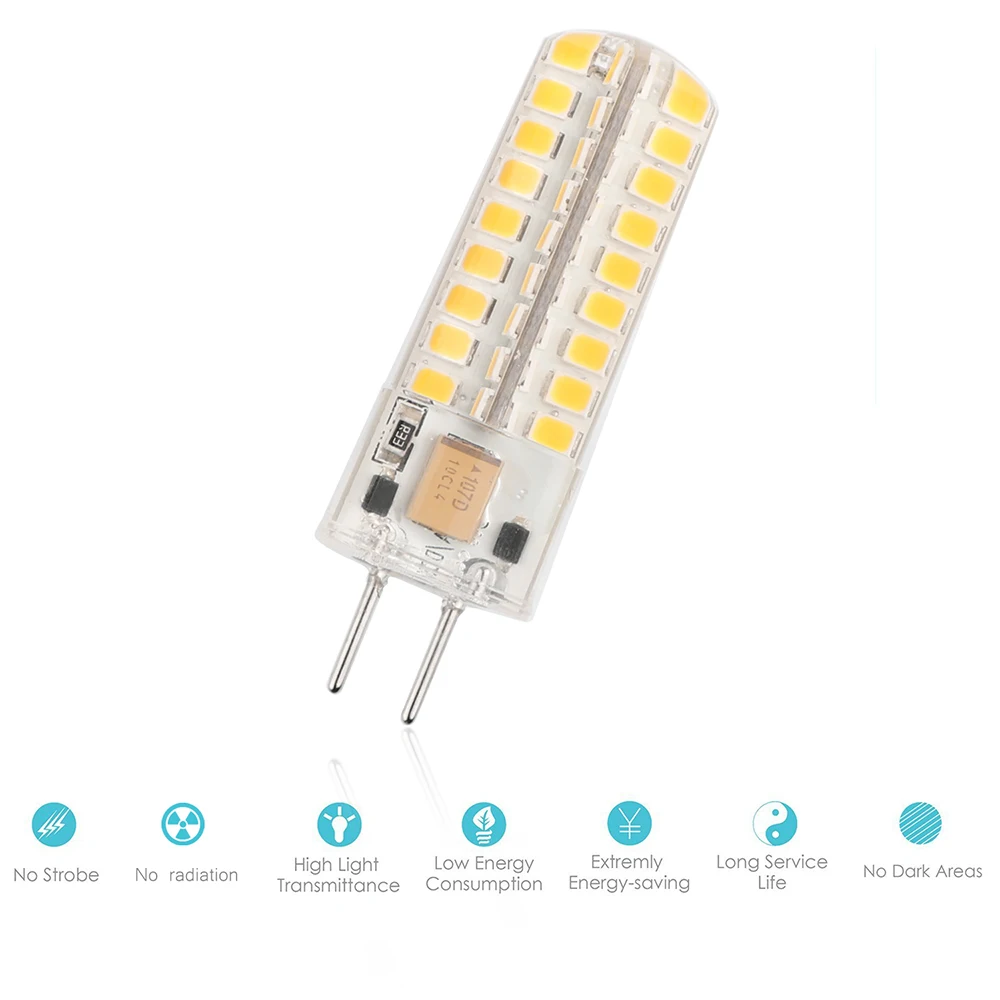 

1pc GY6.35 12V Bulb Light 7W Silicone SMD2835 72LED Corn Bulb Lamp For Chandelier Crystal Lamp Lighting Accessories