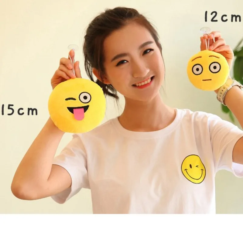 New Smiley Face Qq Emoji Pillows Soft Plush Emoticon Round Cushion Home Decor Cute Cartoon Toy Doll Decorative Throw Pillows 26