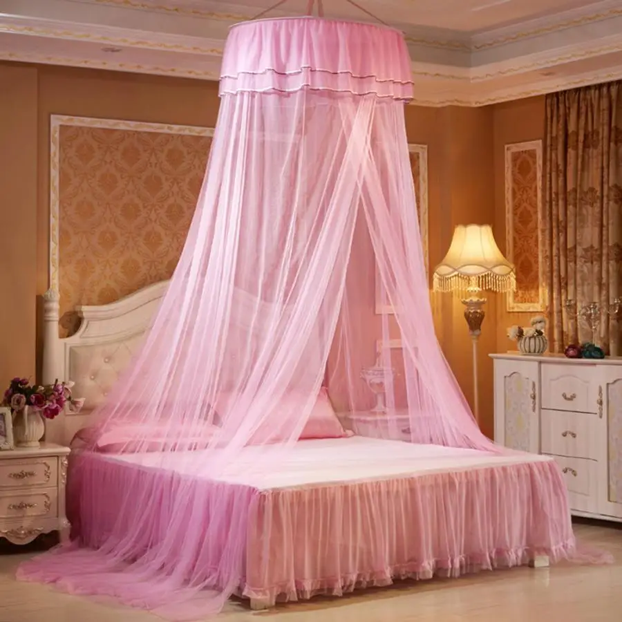 

Dome Hanging Mosquito Net Canopy Lace Princess Style Mosquito Net Floor-standing Mosquito Net for Children Bedroom