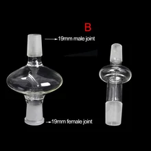 1 шт. адаптер трансферный клапан преобразования 24 мм Мужской шарнир чаша для кальяна до 19 мм Женский шарнир чаша для кальяна стекло масляный коллектор аксессуары