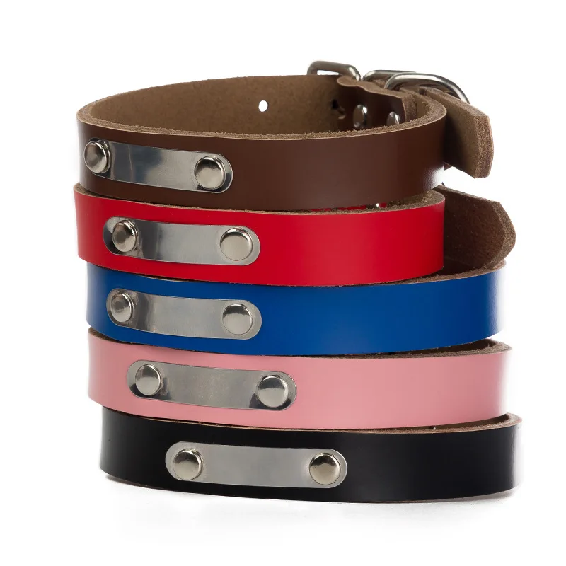 

New Leather Solid Soft Colorful Pet Dog Collar For Small Medium Large Dogs Neck Strap Adjustable Safe Puppy Kitten Cats Collar