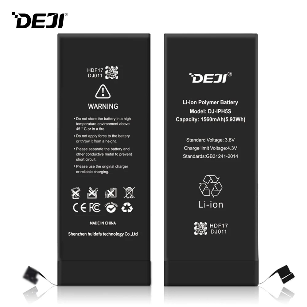 Deji батарея для iPhone 5S 5GS Apple iPhone5s 1560mAh Емкость встроенный литий полимерный