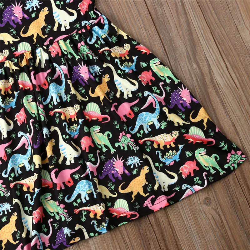 Нарядное платье-пачка принцессы без рукавов с динозаврами для маленьких девочек летняя одежда с динозаврами для маленьких девочек