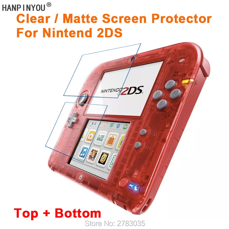 

For Nintend 2DS (Top + Bottom) Clear Glossy / Anti-Glare Matte LCD Screen Protector Protective Film Guard (Not Tempered Glass)