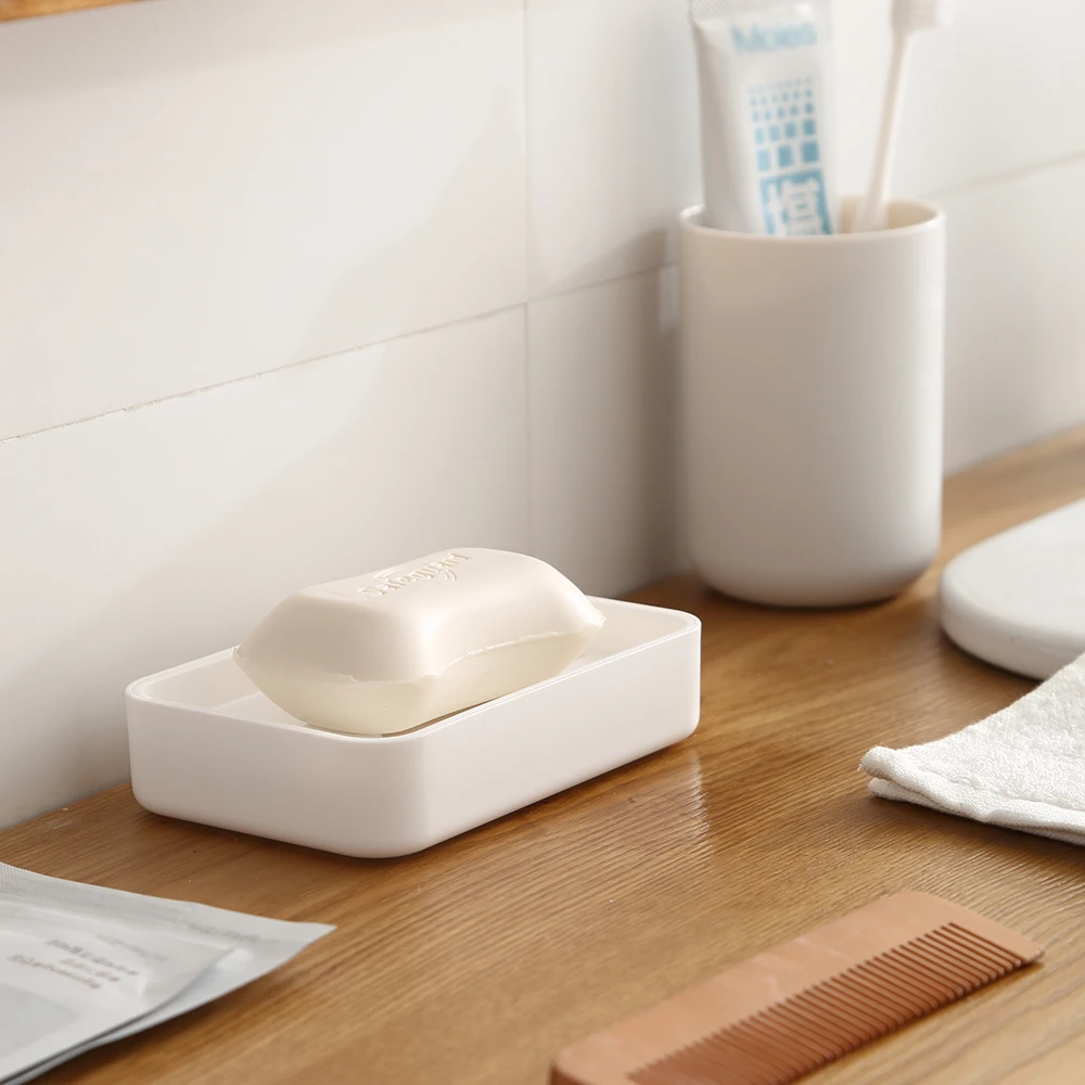 Plastic Soap Container Portable Bathroom Soap Box Pure Color Travel