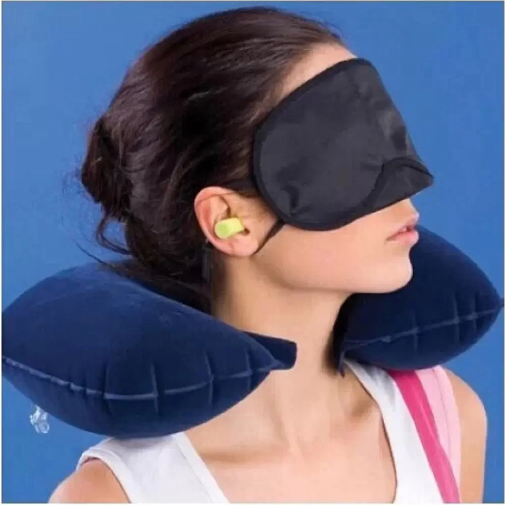 Soft Inflatable U Shape Travel Pillow Air Cushion Neck Rest Compact For Flight Plane Small Flodable | Дом и сад