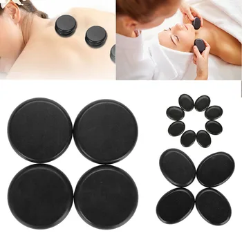

16PCNatural Hot Stone Massage Basalt Rocks Oval Shape Stones Traditional Healthy Beauty Tool