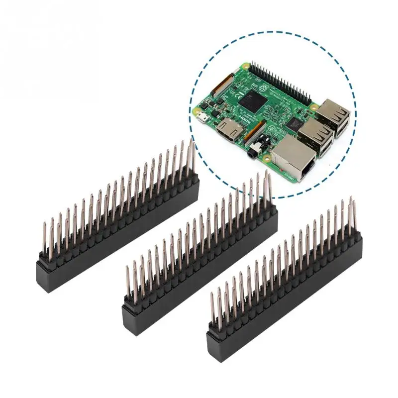 3 шт. женский коннектор 2x20 шпильки 2,54 м шаг очень высокий женский двухрядные короткие штырьковые коннекторы для Raspberry Pi