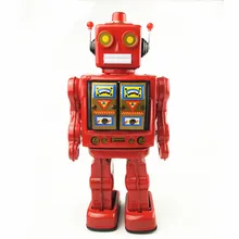Классные! Антикварная оловянная Игрушка заводные игрушки металлический робот mkd3 коллекция реквизит для фотосъемки Рождественский подарок мне 100 прогулки/вращающийся/звук