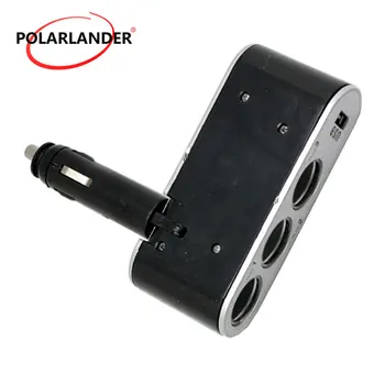 

3 Port Way 12V Socket Plug Splitter Power Charger For Universal USB Car-Charger With Power Indicator Auto Socket Adapter