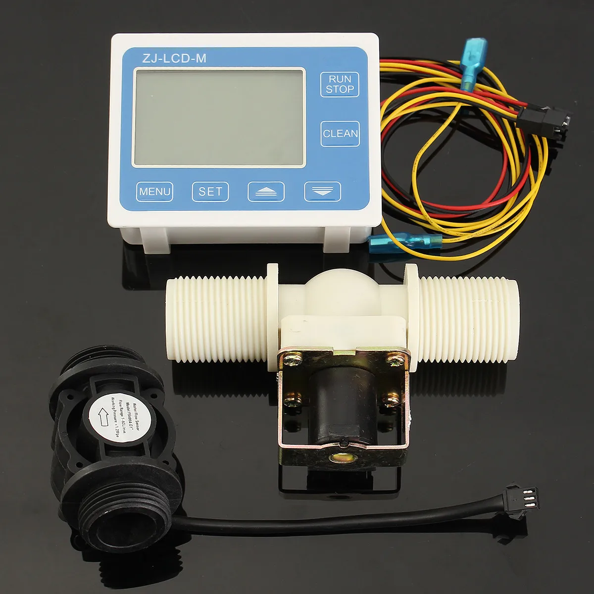 

G3/4'' Water Flow Control Sensor Meter Solenoid Valve Gauge LCD Digital Display