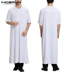 INCERUN новые удобные пижамы свободные мужские кафтан халат платье абайя арабских костюмы человек араб мужской халат Lounge Халат