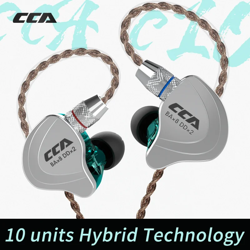CCA C10 4BA + 1DD гибридные наушники 2PIN в ухо Hi Fi DJ Monito для бега спорт 10 водителей съемные