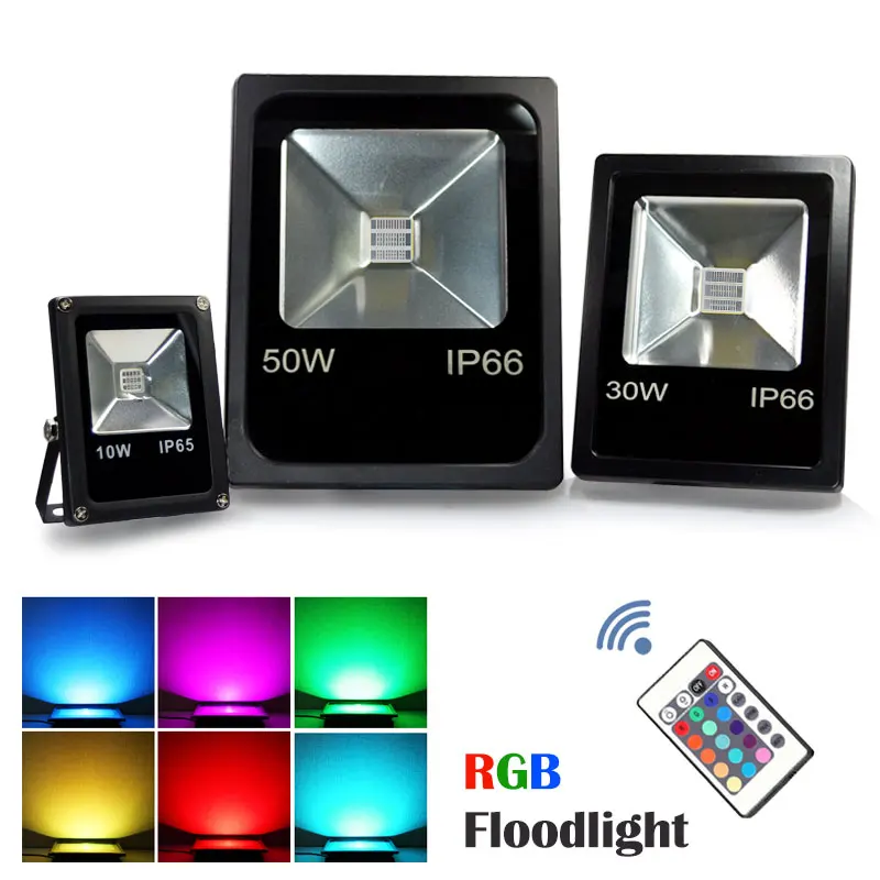 Светодиодный прожектор RGB 10 Вт 20 30 50 220 В 230 водонепроницаемый наружное освещение