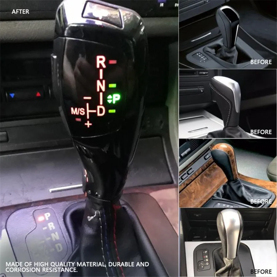 Левосторонний/правосторонний автомобиля светодиодный Шестерни Shift, Ручка переключения для BMW E81 E82 E84 E87 E88 E89 E90 E91 E92