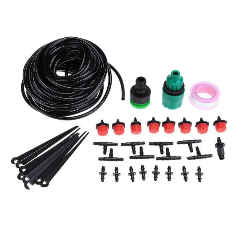 

5M Diy Automatic Mini Drip Irrigation System Plant Watering Garden Hose Kits With Adjustable Dripper Smart Controller Suits