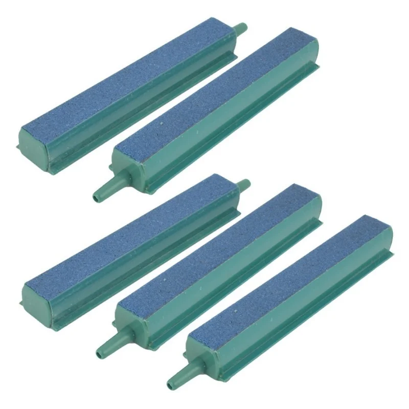 

5 Pcs Aquarium Air Bubble Release Air Stones Bar 4" Green+Blue