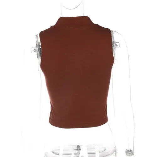 Летние сексуальные женские без рукавов модный жилет Топ Футболка Твердые Camis