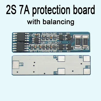 

2S cell 7A li-ion BMS PCM 18650 lithium battery protection board bms pcm with Balance battery charge discharge;