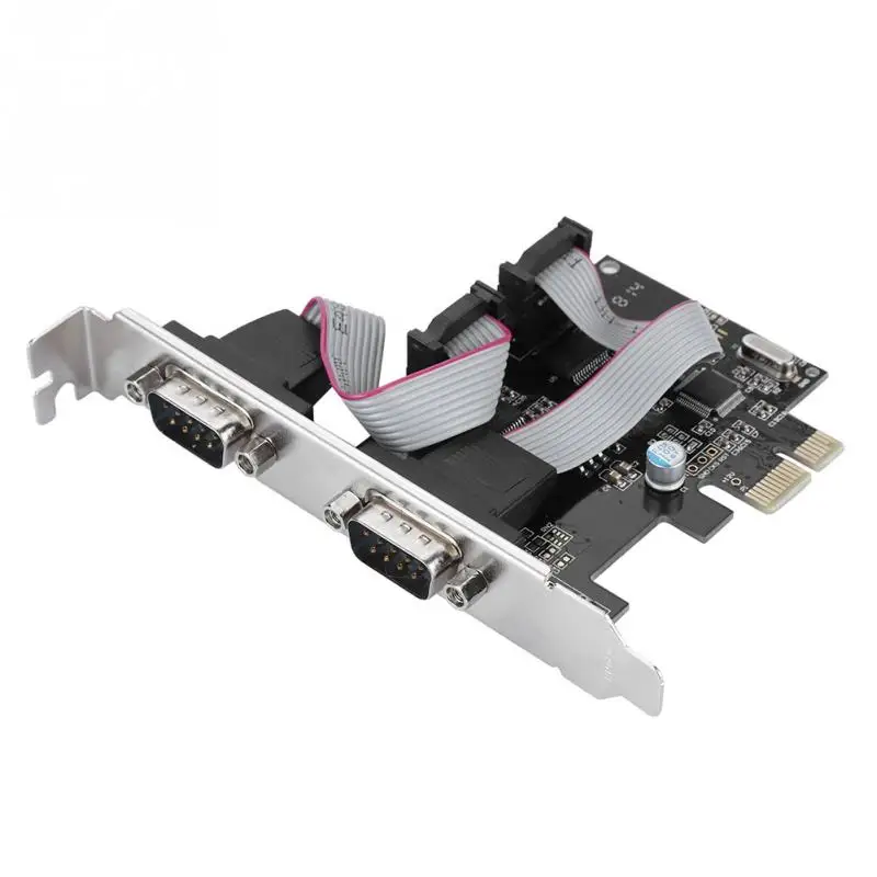 PCI E к RS232 2 портовый последовательный порт конвертер Экспресс контроллер адаптер