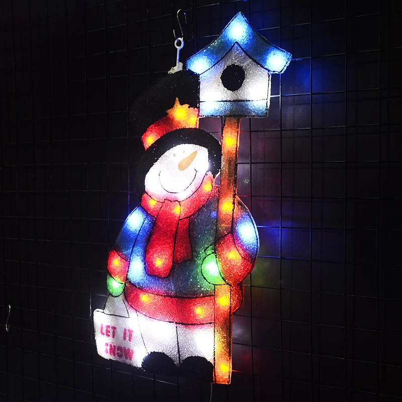 24 в рождественское изображение снеговика свет-22,24 дюймов. Высокие сказочные декоративные рождественские огни украшение для праздника домашняя лампа в форме новогодней елки