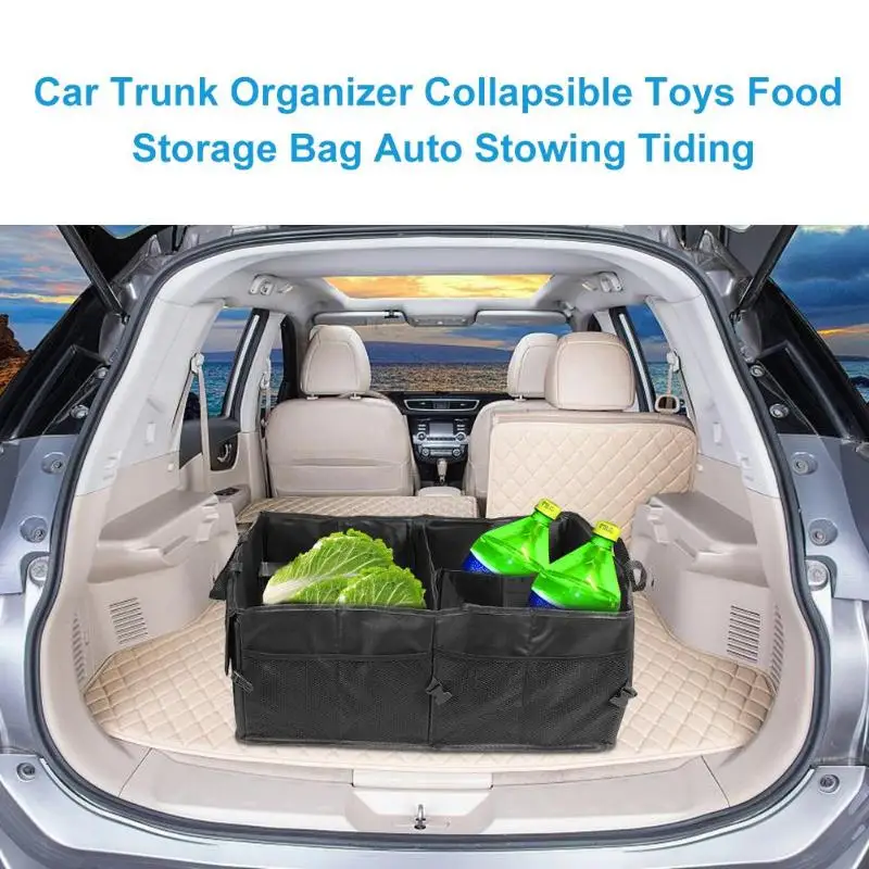 

VODOOL Car Organizer Multi-Pocket Collapsible Toys Food Storage Bag Cargo Container Auto Stowing Tidying Drink Picnic Fold Bag