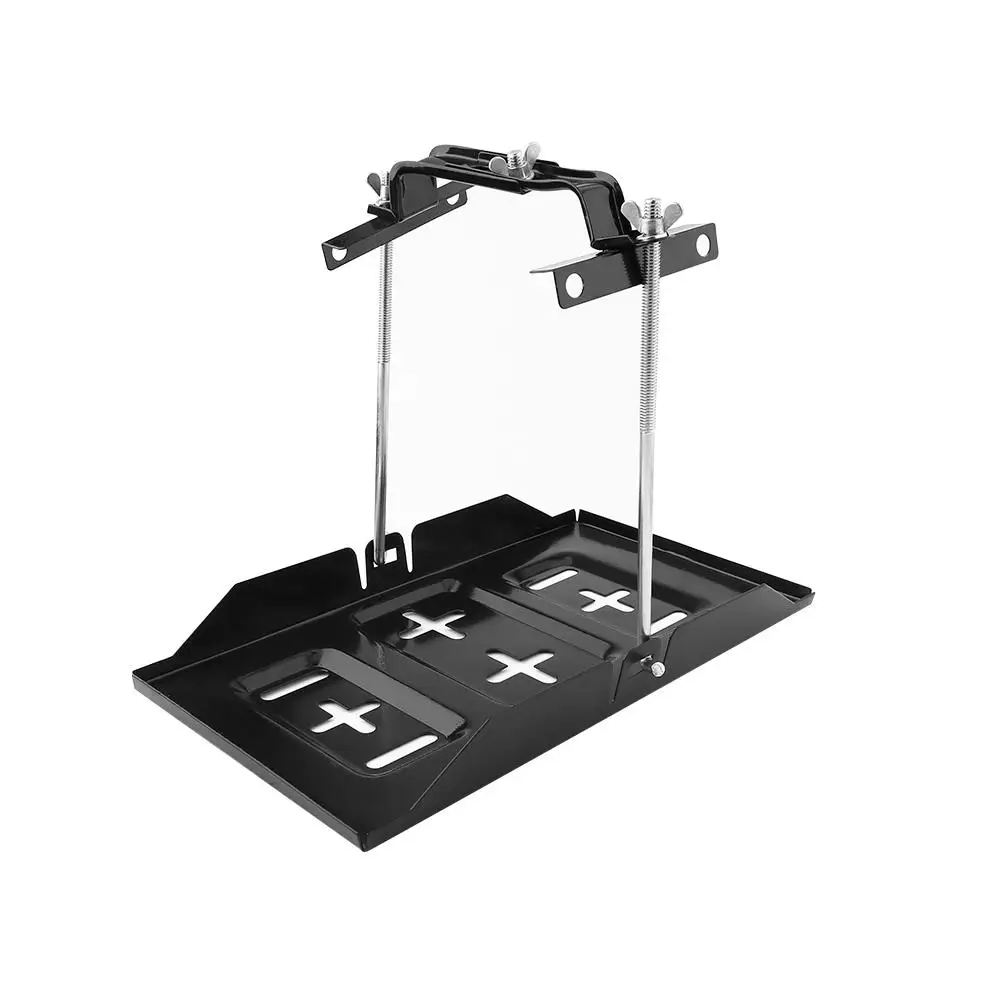 

Universal Metal Car Battery Tray Adjustable Hold Down Clamp Kit Tool Professional