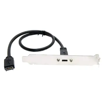 

USB 3.1 Front Panel Header to USB-C Type-C Female Extension Cable with Panel Mount Screw 40cm