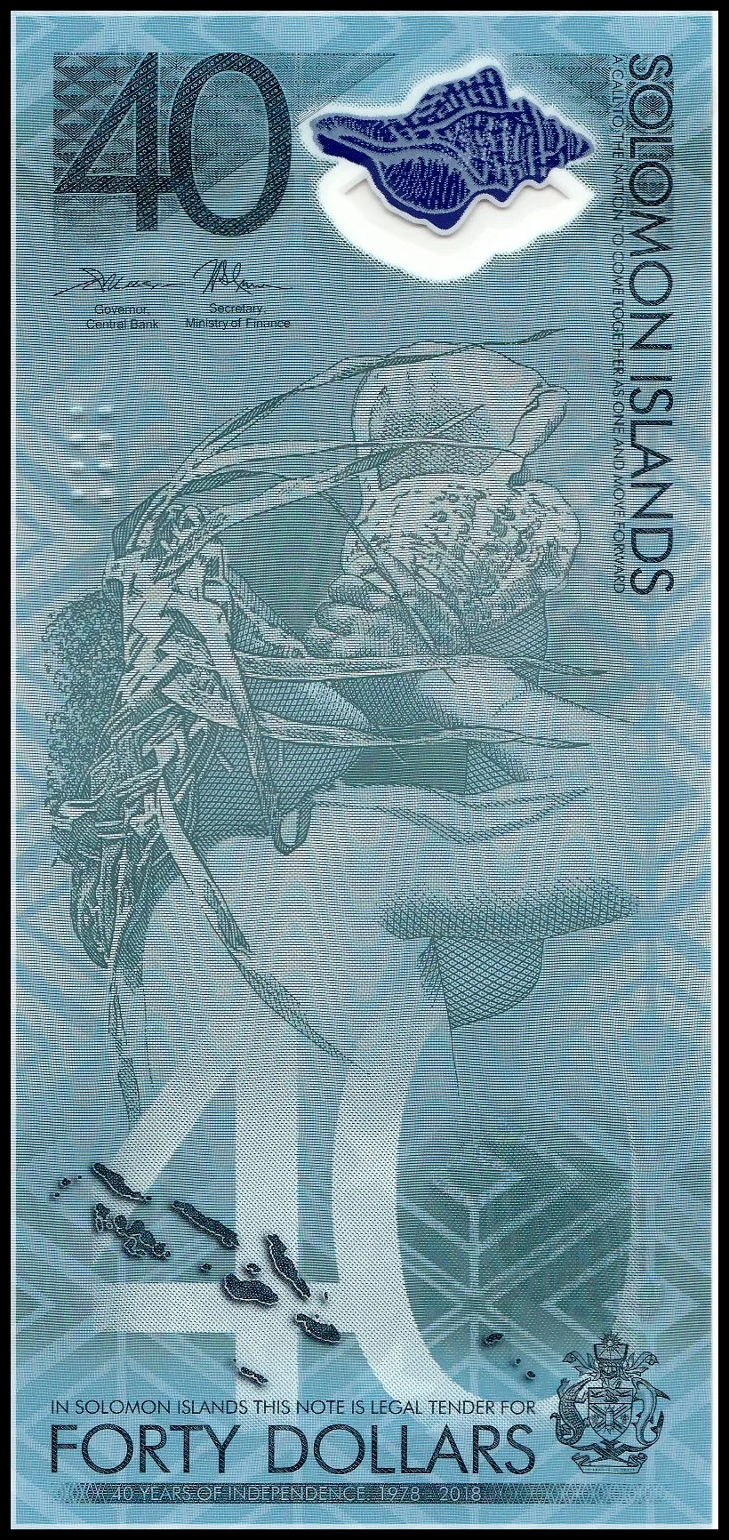 

Solomon Islands 40 , Commemorative Polymer banknote , original UNC banknote P-new real