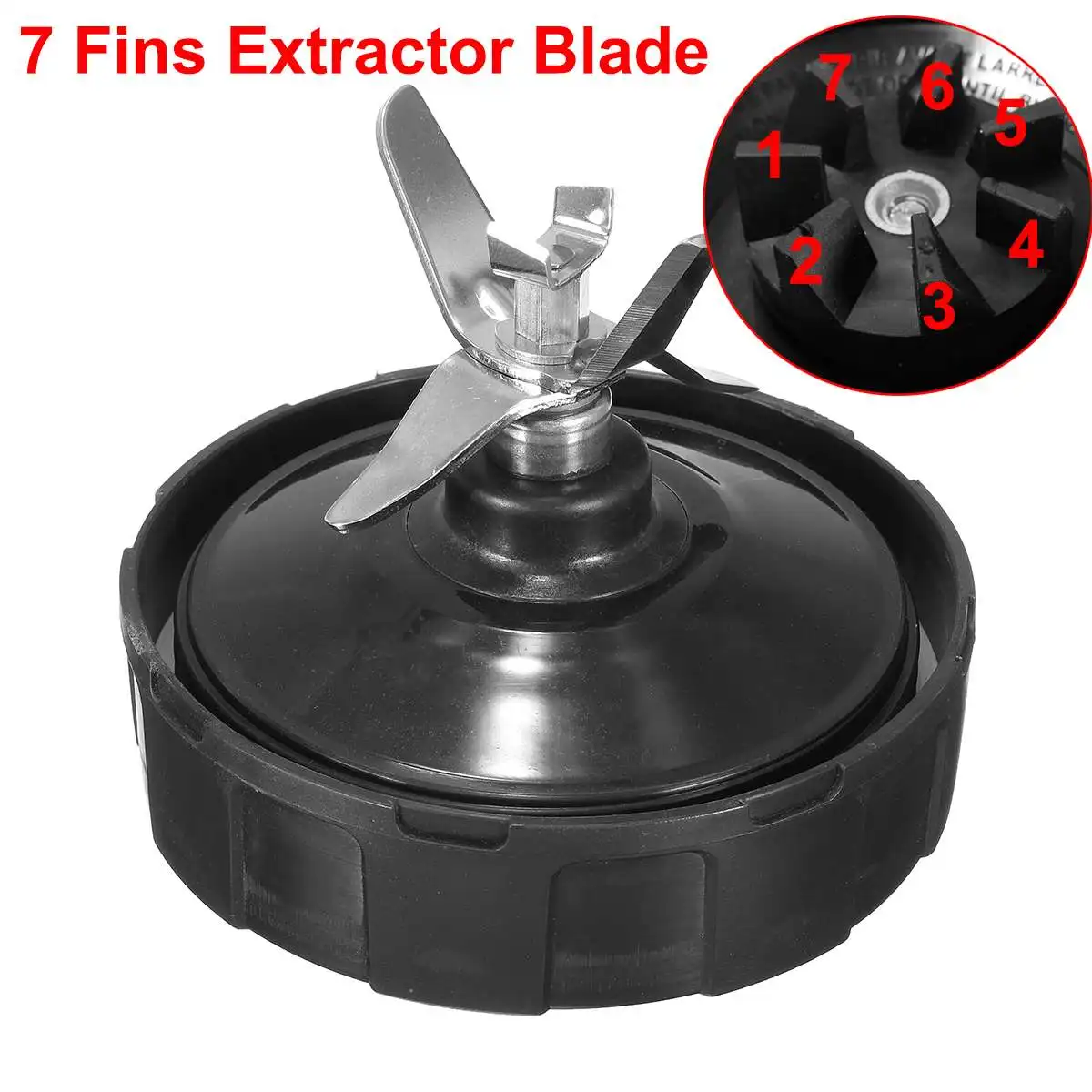 Stainless Steel Silver Blenders Parts 7 Fins Blade Replacement Blenders Parts For NUTRI NINJA BL450 Auto-iQ BL481 BL482 Stainless Steel Silver Blenders Parts 7 Fins Blade Replacement Blenders Parts For NUTRI NINJA BL450 Auto-iQ BL481 BL482