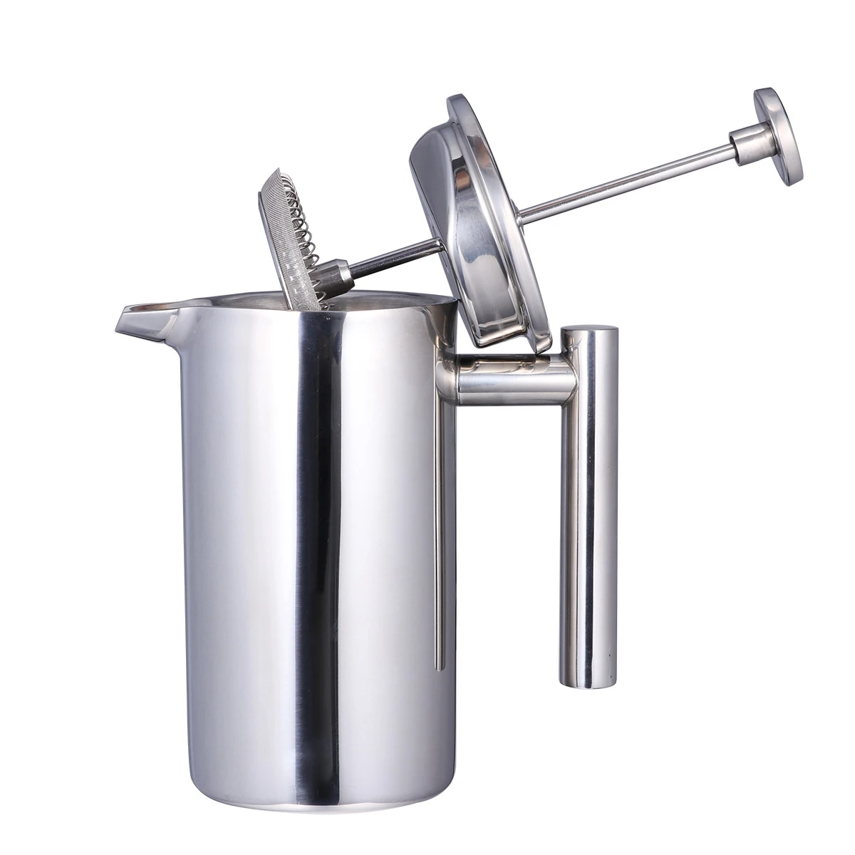 

1 PC Double Layer Coffee Pot Stainless Steel Coffee And Tea Maker French Press Heat Preservation Mug For Home Kitchen