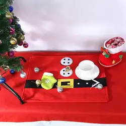 Рождественский Настольный коврик держатели для серебра и салфетки рождественские украшения для дома Обеденный стол натальные декор новый