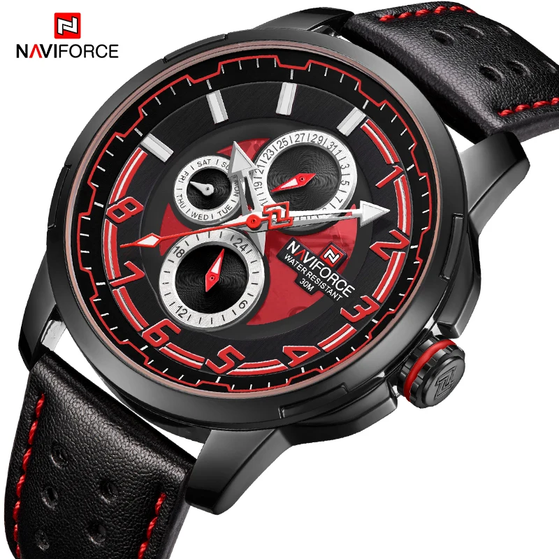 

Top Brand NAVIFORCE Fashion Casual Analog Quartz Wrist Watch Military Sports Watches Leather Waterproof Clock Relogio Masculino